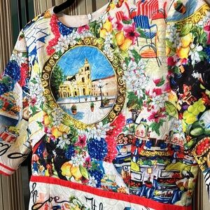 Italian inspired print sheath dress